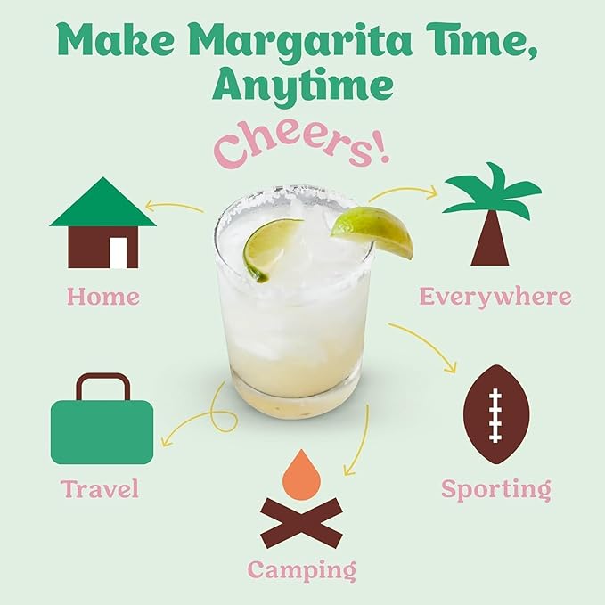Craftmix Margarita Variety Pack Cocktail & Mocktail Drink Mixer, Skinny Mixes - Water Flavoring Packets - Made With Real Fruit - Vegan, Low-Carb, Low-Sugar, Non-GMO, Dairy Free, Gluten Free, 24 Pack