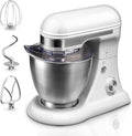 4.8QT Stand Mixer, 12-Speed Electric Kitchen Mixer with Tilt-Head, Stainless Steel Bowl, Egg Whisk, Dough Hook & Beater – Lightweight, Compact for Small Kitchens (White)