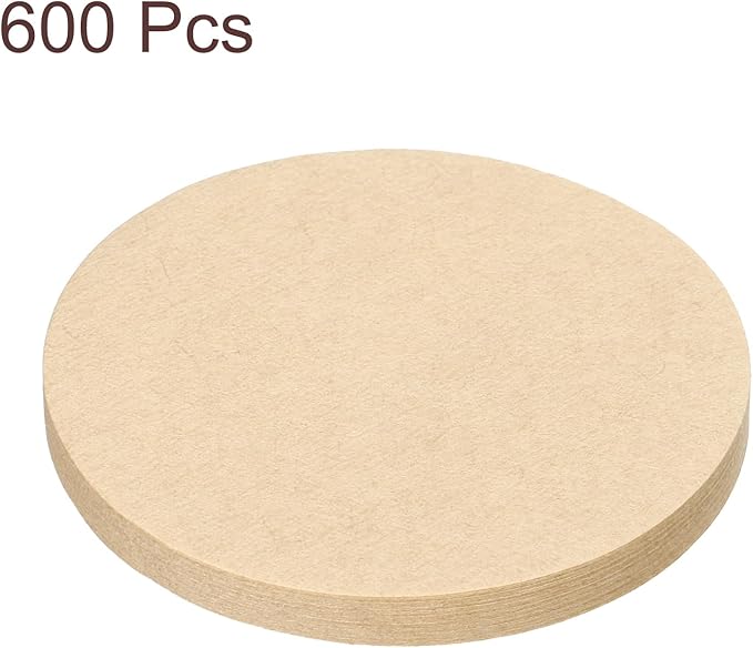 uxcell 600Pcs Coffee Filters, 53mm Disposable Round Paper Filter Natural for Home Office Use Pour Over and Drip Coffee Maker