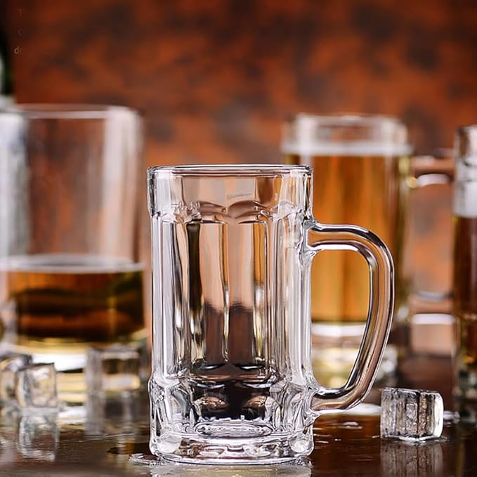 Beer Glasses Steins Pint Glass Beer Mug for Drinking Classics Beer Cup Tumblers Pub Drinkware Bar Glassware Set of 6