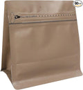 60 Pack High Barrier Stand-Up Coffee Bean Bags with Vented Valve Matte Metallic Heat-Sealable & Resealable Solid Color Pouches (Square,5.3 * 5.5 inch,1/4 lb,Light Brown)