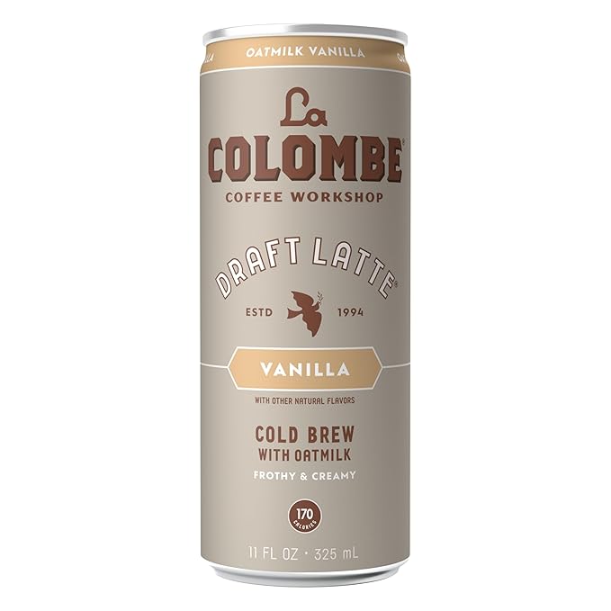 La Colombe Coffee, Oatmilk Vanilla Latte, 11 fl oz Cans (Pack of 12), Coffeehouse Quality Cold Brew, Specialty Grade Coffee Beans, Ready-to-Drink On-the-Go