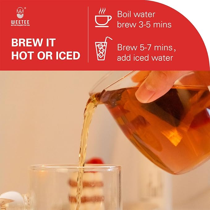 WT WEETEE Organic Lapsang Souchong Tea Bags, Organic Smoky Black Tea 100 Count, Natural Caffeine & Antioxidant, Classic Chinese Tea