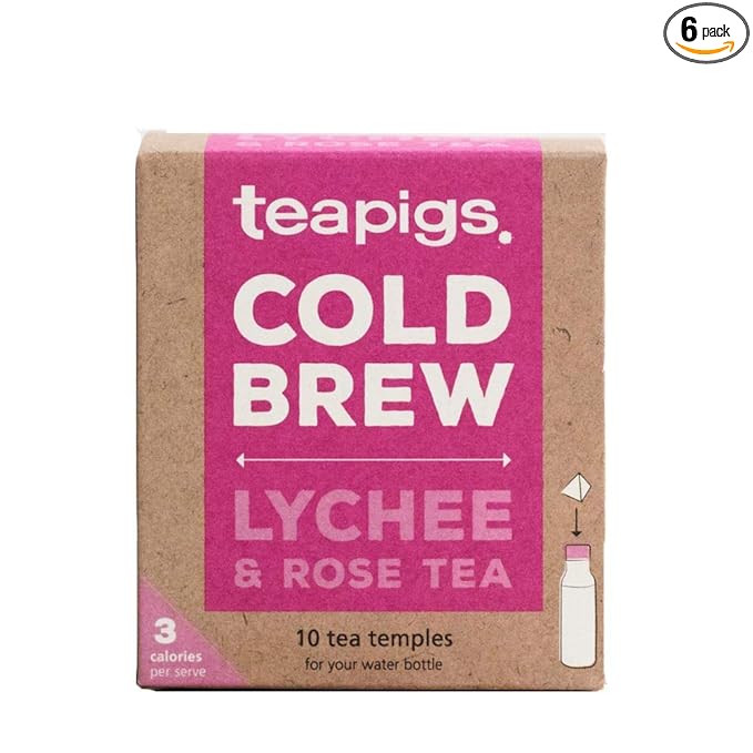 teapigs Lychee & Rose Cold Brew Made With Whole Leaves (6 Packs of 10 Tea Bags)