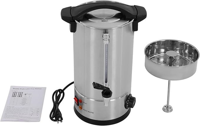 Coffee Urn, 50 Cup Coffee Percolator Commercial Coffee Maker, 8L Stainless Steel Coffee Maker Hot Water Beverage Dispenser Electric Coffee Urn For Catering, Wedding, Party