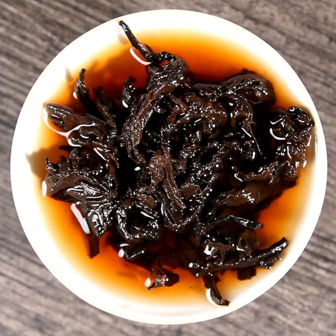 SANRAN Aged Fermented Pu'er Tea Cake, Chinese Yunnan Ripe Puer Tea for Family & Friends (7.1oz/pack)
