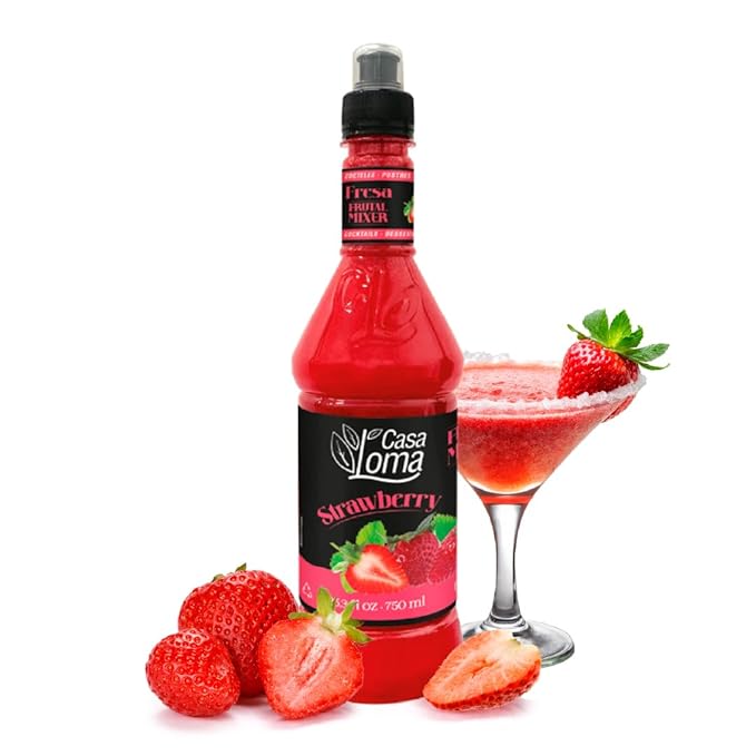 Casa Loma Premium Strawberry Syrup – 750 ml Authentic Colombian Gourmet Artisan Crafted Syrup Sauce for Beverages, Desserts, Cooking & Mixology, Made with Real Fruit, Vegan, Non-GMO, and Gluten-Free