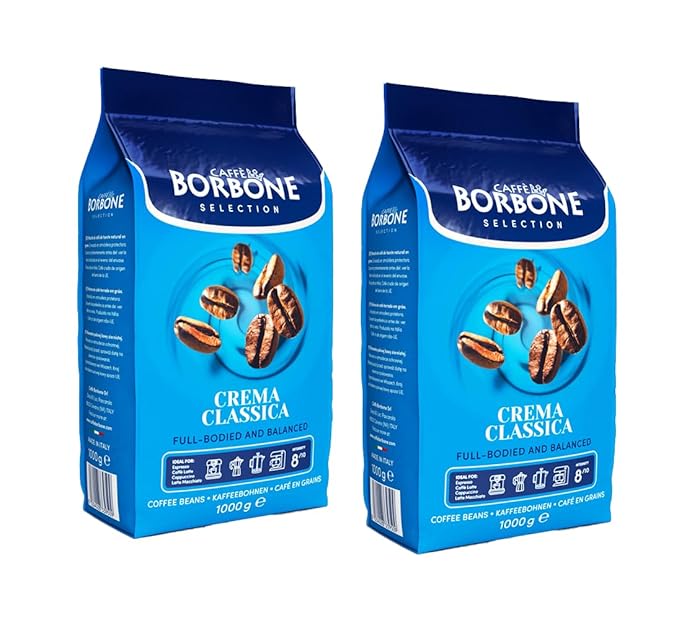 Caffè Borbone, Whole Bean Coffee Blend, Crema Classica, Medium Roast, Roasted and Freshly Packaged in Italy, 2.2 Pound Bag (Pack of 2)