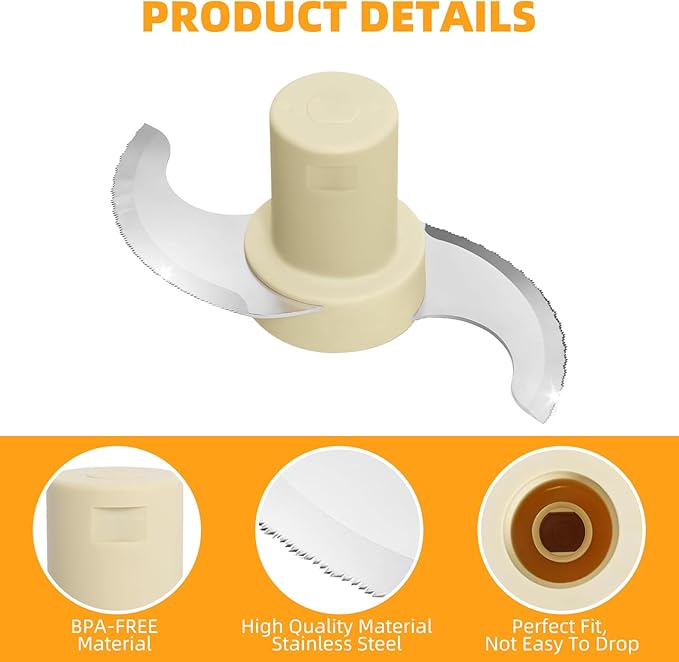Replace for Cuisinart DLC-001TXA, DLC-7, CSR Steel Blade,Compatible with Cuisinart 14 Cup DFP-14BCNY DFP-14BCNR DFP-14N etc food processor,DLC-001TXB Main Stainless Steel Chopping Blade