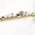 55 Inch Floating Shelves, 8 Inch Deep Floating Shelves for Wall, Hanging Shelf with Invisible Brackets, Deep Shelves for Bathroom, Bedroom, Living Room, Oak, Set of 1