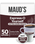 Maud's Espresso Roast Coffee Pods, 50ct, Dark Roast Coffee in Recyclable Single Serve Pods – 100% Arabica Coffee, Compatible with Keurig K Cups Maker