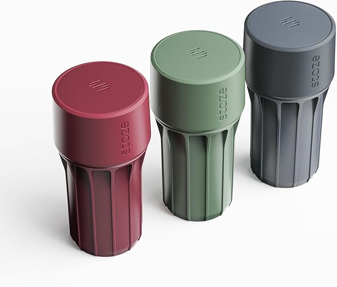 Staze Preserve Vacuum Sealed Storage Jars (148ml) | Patented Smell Proof Containers | Herb Storage & Food Storage Container with Protection - (VISTA TRIO)