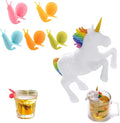 Cute Snail Shape Silicone Tea Bag Holder Tea Infuser Tea Filters Unicorn Tea Infusion Tea Strainer Steeper Shape Silicone Wine Cup Tag Tea Holders Suitable for Family Parties Office Supplies 6PCS