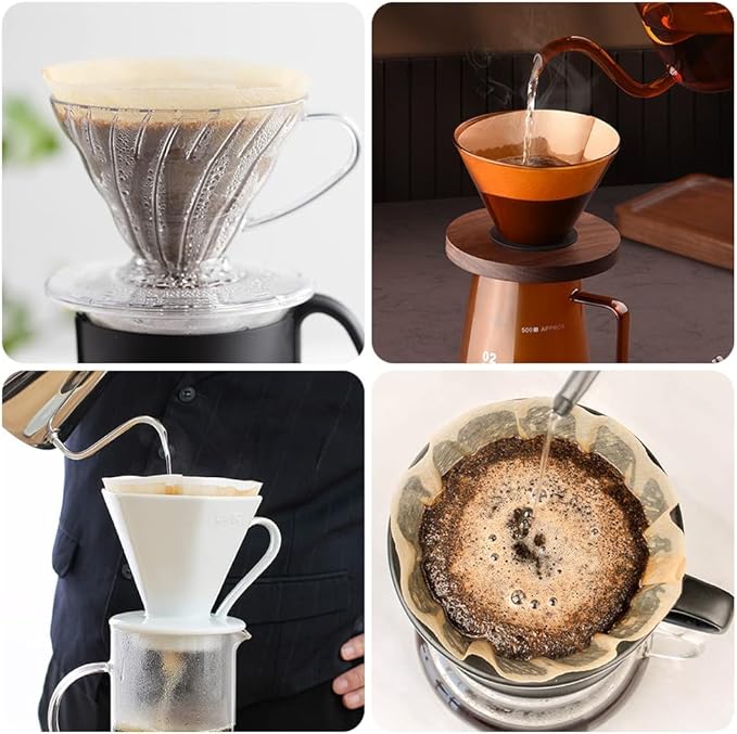 Coffee Filter 02, Set of 100 V02 Coffee Filters Size 2 Cone Coffee Filters Natural Unbleached Disposable Coffee Filter Paper For Pour Over Coffee Dripper and Coffee Maker
