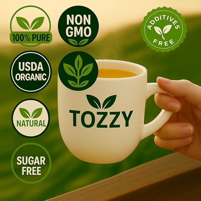 Tozzy Organic Spearmint Tea – 100 Count, Plant-Based Pyramid Tea Bags