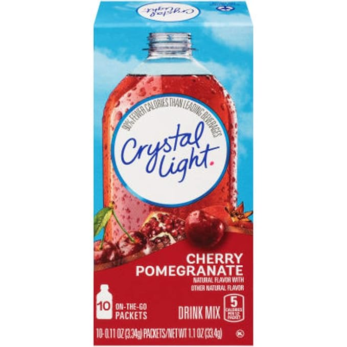 Crystal Light Natural Cherry Pomegranate, 10-Count Boxes (Pack of 4)