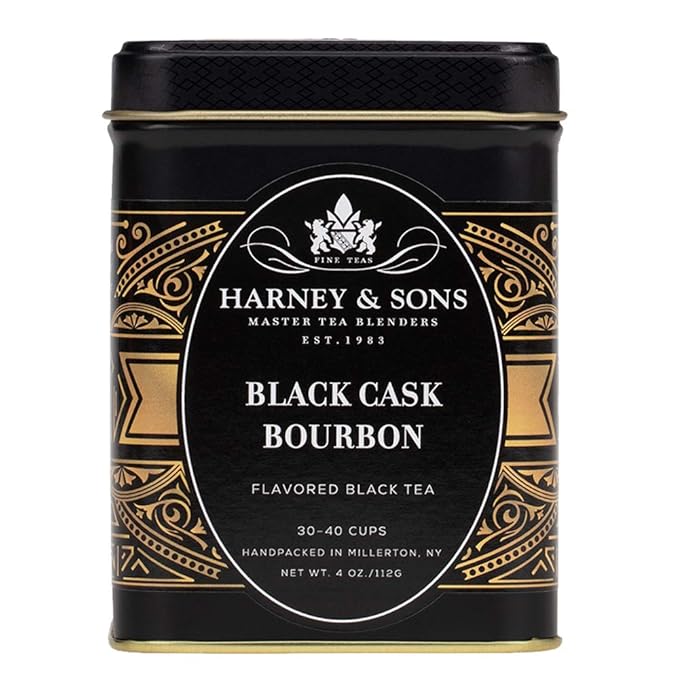 Harney & Sons Black Cask loose tea in tin, Bourbon, 4 Oz