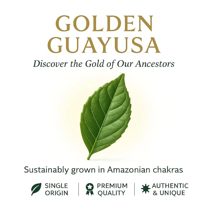 Pacha Ancient Energy Guayusa Tea | Green Guayusa | Traditional Guayusa | Loose leaf | Tea Bags | Energy Tea | l-theanine + caffeine | clean energy drink | Alternative to Yerba Mate, Coffee, and Green Tea (16oz, Golden Guayusa)