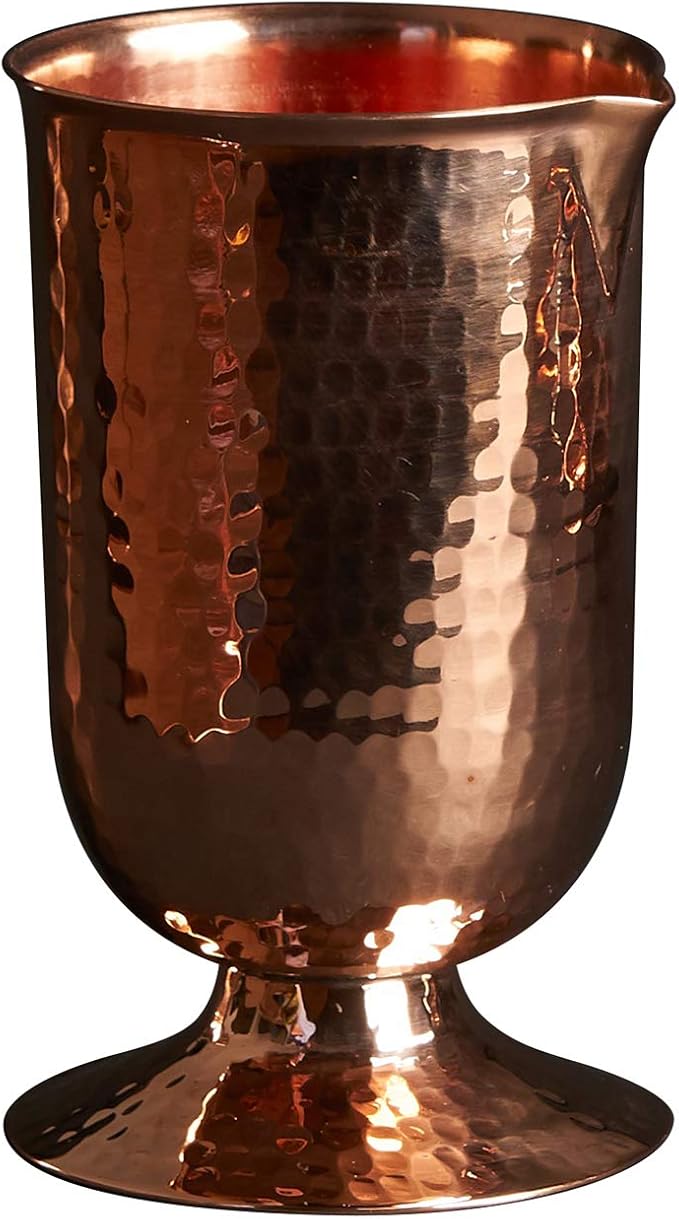 Sertodo Copper Cocktail Glass | Pedestal Base | 16 oz | 100% Pure Copper, Heavy Gauge, Hand Hammered | Keep Drinks Colder While Mixing | Professional Bartender Grade | Gift the Mixologist's Choice
