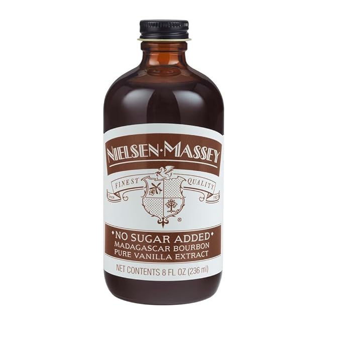 Nielsen-Massey No Sugar Added Madagascar Bourbon Pure Vanilla Extract for Baking and Cooking, 8 Ounce Bottle