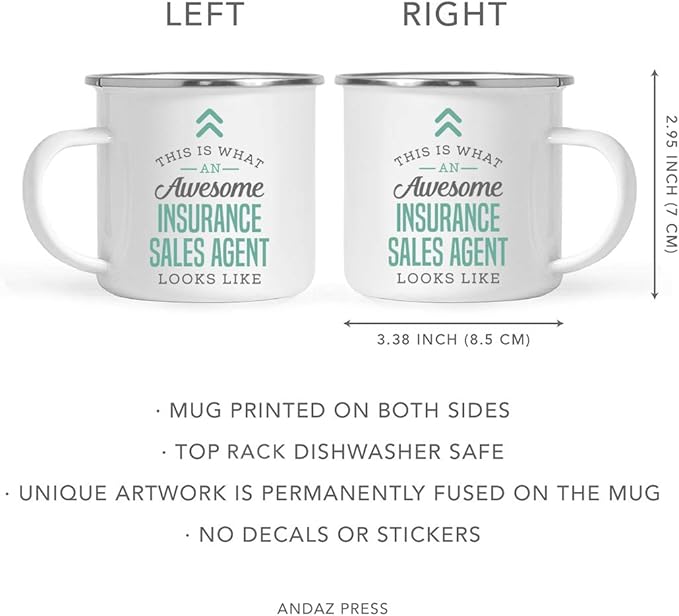 Andaz Press 11oz. Stainless Steel Campfire Coffee Mug Gift, This is What an Awesome Insurance Sales Agent Looks Like, 1-Pack, Birthday Gift Ideas Coworker Him Her, Includes Gift Box