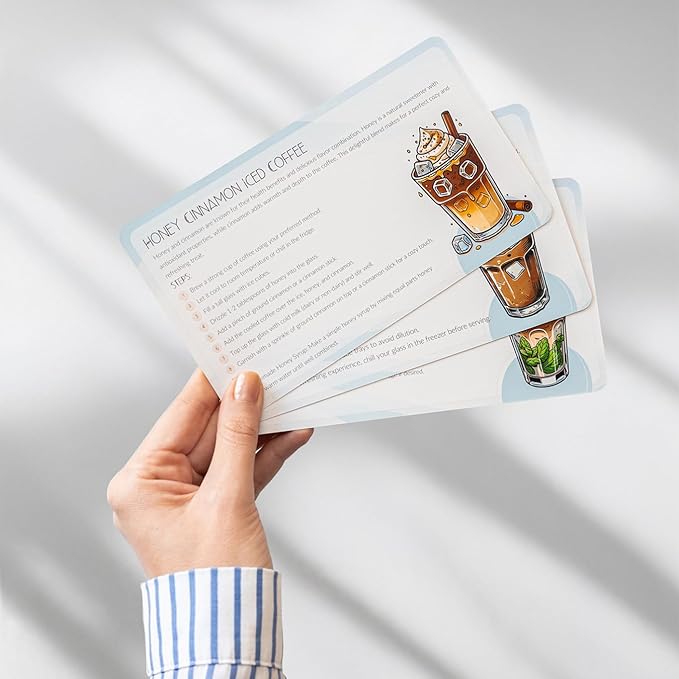 Cool Brew Creations: Iced Coffee Recipe Cards - Barista-Quality, Easy Iced Coffee Recipes - Customizable, Includes Dairy & Non-Dairy Options - Perfect for Coffee Lovers