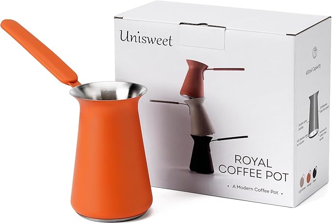 Turkish Coffee Pot - Coffee Maker, Briki Greek Turkish Pot, Arabic Tea Pot, Cezve/Ibrik Coffee Pot for Stovetop(400 ml,Serves 5)