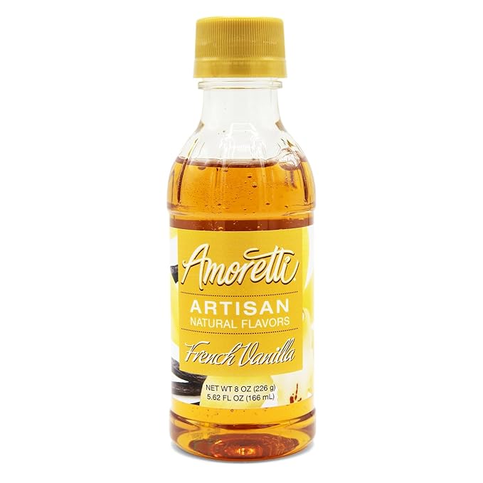Amoretti - Natural French Vanilla Artisan Flavor Paste, 8 oz, Perfect For Ice Cream, Beverages, Cakes, and more, Preservative Free, Vegan, Gluten Free, No Artificial Sweeteners, Highly Concentrated