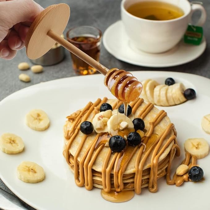 1pc Wooden Mason Jar Honey Dippers - Honey Dipper Wooden Stick for Regular Mouth Mason Jars, Honey Spoon Mason Jar Honeycomb Lid for Regular Mouth 16 oz Mason, Ball Jars (ONLY Honey Dippers)
