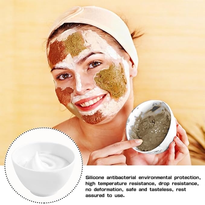 4 Inch Diy Silicone Facial Mask Mixing Bowl, 4 PCS Home Use Microwavable Silicone Facial Mud Bowl for Facial Mask, Mud Mask and Other Skincare Products, Cosmetic Beauty Tool for Home Salon,White