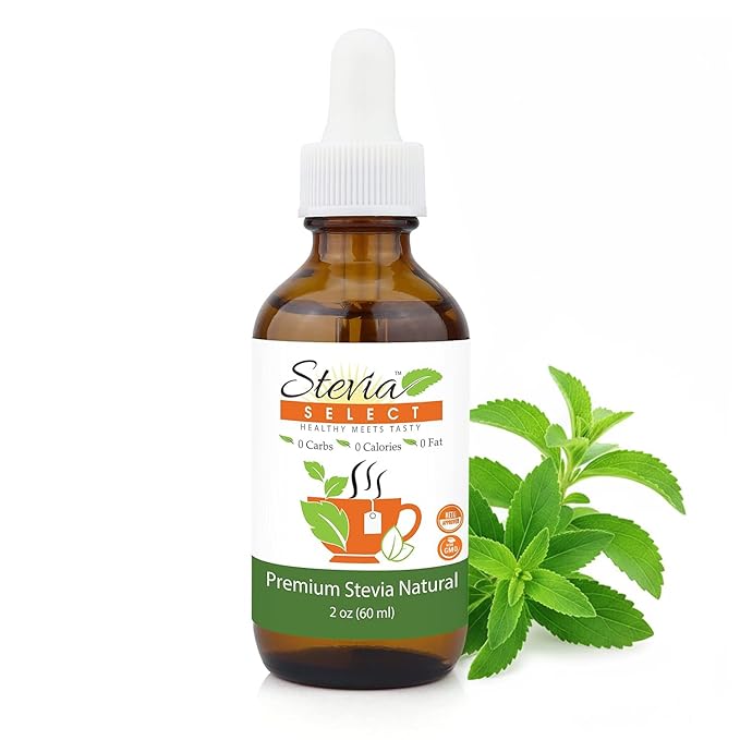Stevia Select Plain Stevia Liquid Drops - Zero Calorie Sweetener - All Natural Liquid Pure Stevia Extract - Plant Based Sugar Substitute - Keto Sweetener & Sugar Alternative 2 Oz