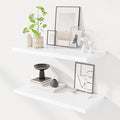 Dreamland 30" Floating Shelves for Wall, 12" Deep Slim White Floating Shelves, Wall-Mounted Shelves for Bedroom, Living Room, Kitchen, Bathroom - Set of 2