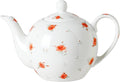 30oz Porcelain Teapot (4 Cups) - Elegant Floral Ceramic Tea Pot with Vibrant Roses, Ideal for Loose Leaf & Bagged Tea, Dishwasher Safe