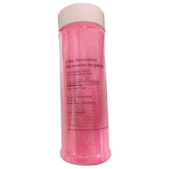 Sentovac Hot Pink Sanding Sugar for Baking Edible Sparkling Sugar Sprinkles Coarse Sugar Crystals for Baking Topping Cake Cookie Cupcake Topper Ice Cream Decoration Supplies 3.2 OZ