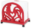 Vintage Metal Napkin Holder, Heavy Cast Iron Napkin Holder Organizer for Kitchen Restaurant Home Décor, Red