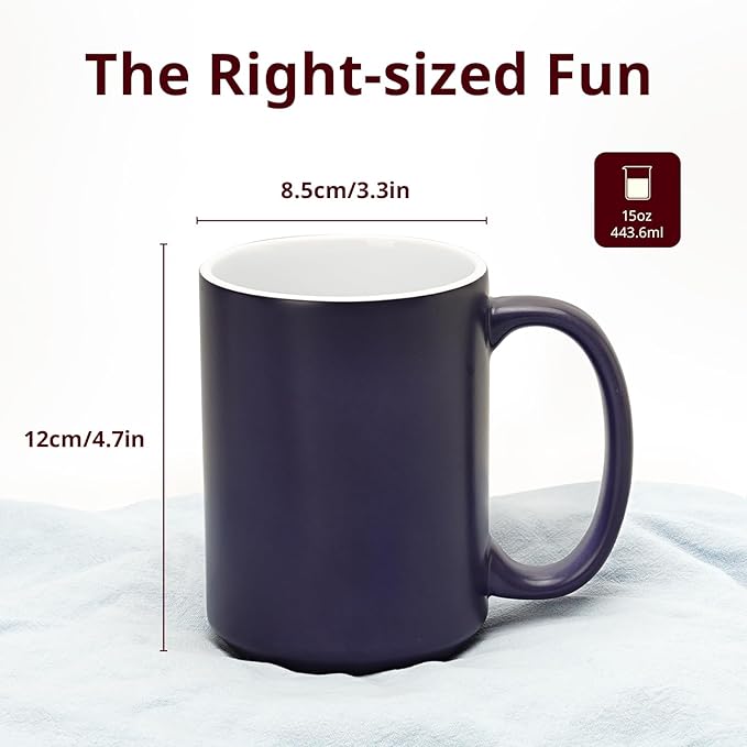 Ceramic 15oz Sublimation Coffee Mug in White Box (Color Change Blue, 24)