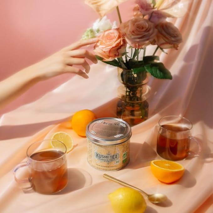 Kusmi Tea - Bouquet of Flowers No.108 - Organic Earl Grey Black Tea with Bergamot & Ylang Ylang - Flavored with Citrus - Robust, Caffeinated Tea - Loose Leaf Tea - Tin Box of 3.5 oz