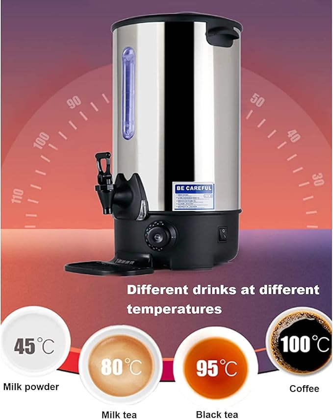 INTBUYING Stainless Steel Large Capacity Commercial Office Kitchen Hot Water Dispense Boiler Instant Boiling Machine Heater Electric Kettle Temperature Control for Coffee Tea with Faucet Tap-9.7L