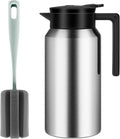 ShineMe Coffee Carafe, 40oz(1.2L) Stainless Steel Thermal Coffee Carafe for Keeping Hot/Cold, Travel Size Insulated Pitcher for Coffee, Tea, Water, Beverage Dispenser