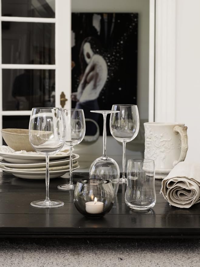 Holmegaard Future Tumbler, Clear, 4.7"H x 3.1"D, 12.5 oz, Set of 4, Designed by Peter Svarrer, Gift Box Included