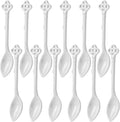 Espresso Spoons Set of 12, Ceramic Coffee Spoons, Long Handle Demitasse Espresso Spoons, Porcelain Small Coffee Stirring Spoon (White)