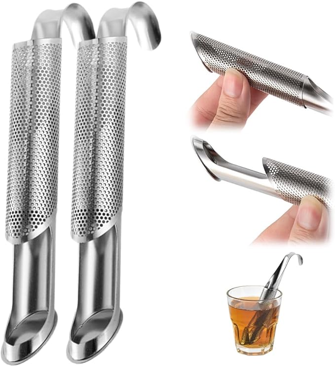 2 PCS Stainless Steel Tea Diffuser, 2025 New Loose Tea Leaf Steeper, Portable Tea Infuser for Loose Tea Office and Home, Easy Clean Tea Steeper for Tea Lovers (2)