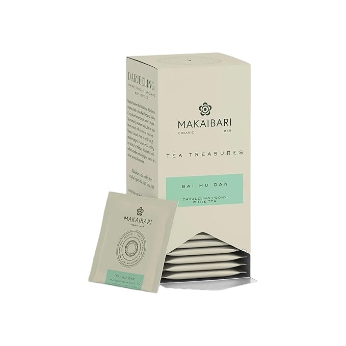 Makaibari Tea Treasures -Makaibari Darjeeling Tea Bai Mu Dan Darjeeling Peony White Tea, 25 tea bags