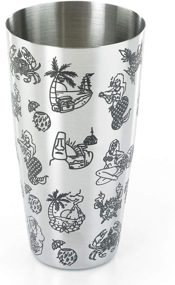 Barfly Cocktail Tin, Large 28 oz (828 ml), Stainless Steel, Tiki