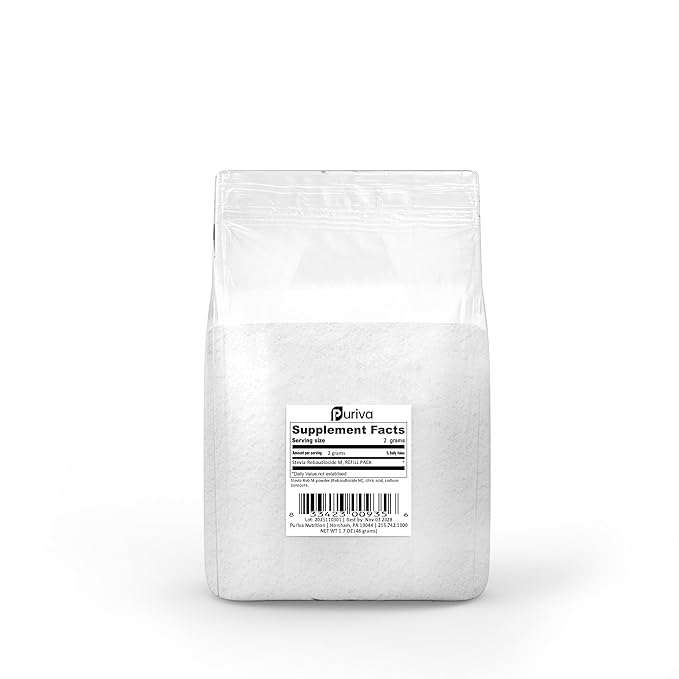 Organic Liquid Stevia Reb M | Sweetener Concentrate | Superior to Reb A, Reb D, and all stevia extracts | 5,000 servings with refill pack, Puriva Nutrition
