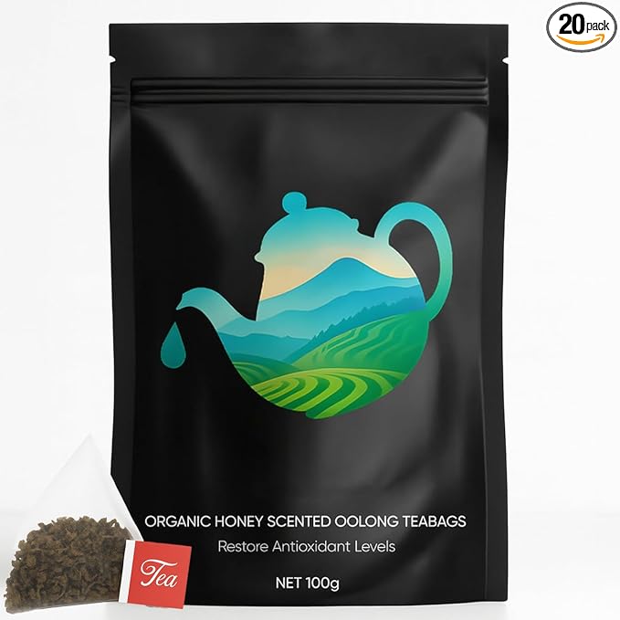 Pipi Tea, Pipi Oolong Tea Bags – Organic Whole Leaf Oolong – 20 Bags (5g Each) – Natural Relaxing Tea for Calm Mind & Healthy Lifestyle – Premium Organic Oolong Tea (1)