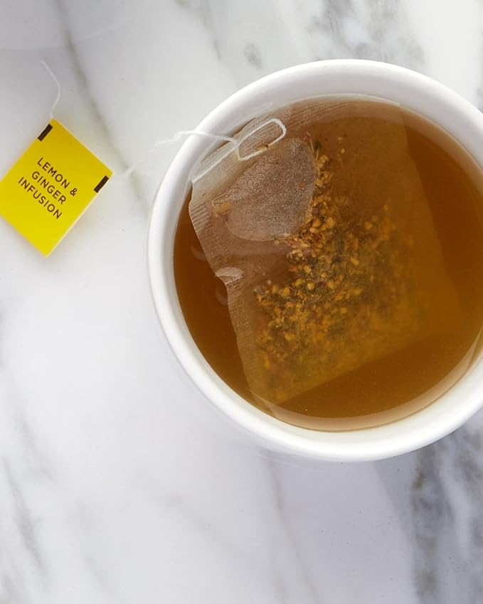 Taylors of Harrogate Lemon & Ginger, Herbal Tea, Individually Wrapped Bags, 100 Count (Pack of 1), Cleansing, Invigorating and Citrussy, Caffeine-Free, Enjoy Hot or Iced, 100 Teabags