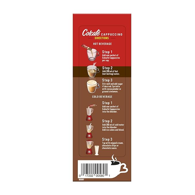 Colcafe Instant Mocca Cappuccino, 6 sticks per pack, Pack of 2