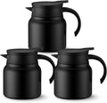 3 Pcs Thermal Coffee Carafe for Keeping Hot/Cold Stainless Steel Small Coffee Creamer Container Double Wall Vacuum Insulated Tea pot Beverage Dispenser for Milk Hot Chocolates(Black, 27 oz)