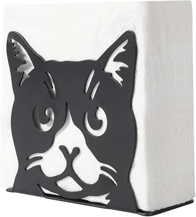 Napkin Holder for Table, Metal Napkin Holders for Kitchen Dining Farmhouse Cocktail Picnic Bar Rustic, Modern Napkins Holder for All Dining Room Decors (Cat), Christmas Decoration Gifts